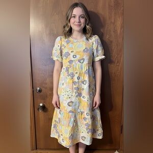 LOFT Outlet Petite Floral Tiered Puff Sleeve Midi Dress - 2P NWT